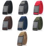 AWMN Cintura da uomo casual in nylon con fibbia magnetica in metallo, lunghezza:, 125cm