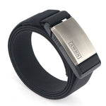 AWMN Cintura da uomo casual in nylon con fibbia magnetica in metallo, lunghezza:, 125cm