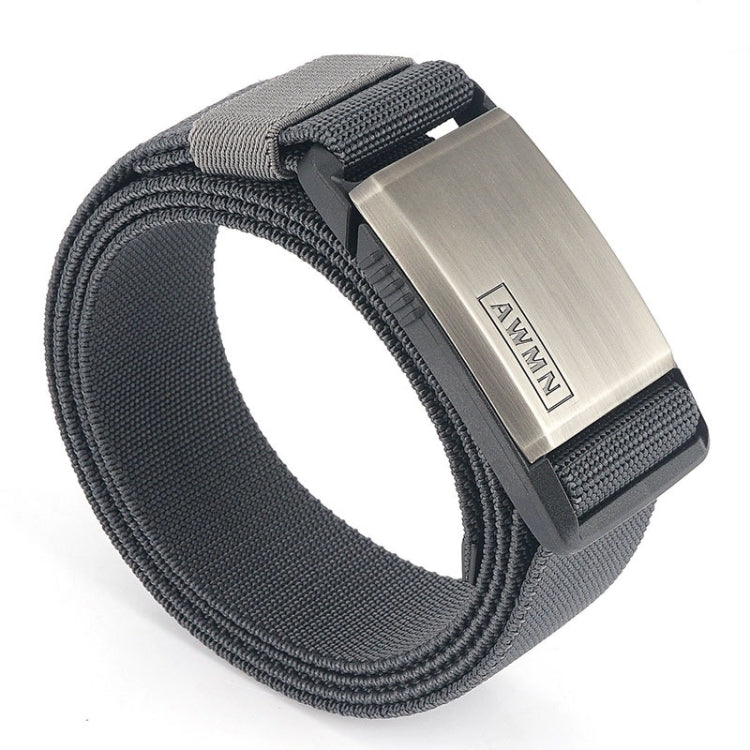 AWMN Cintura da uomo casual in nylon con fibbia magnetica in metallo, lunghezza:, 125cm