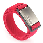 AWMN Cintura da uomo casual in nylon con fibbia magnetica in metallo, lunghezza:, 125cm