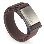AWMN Cintura da uomo casual in nylon con fibbia magnetica in metallo, lunghezza:, 125cm