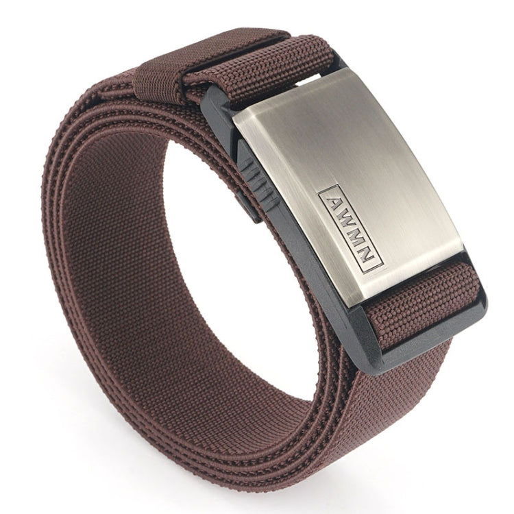 AWMN Cintura da uomo casual in nylon con fibbia magnetica in metallo, lunghezza:, 125cm