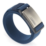 AWMN Cintura da uomo casual in nylon con fibbia magnetica in metallo, lunghezza:, 125cm