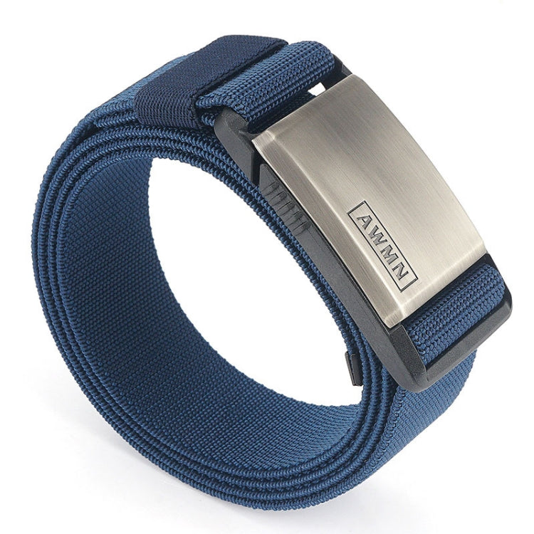AWMN Cintura da uomo casual in nylon con fibbia magnetica in metallo, lunghezza:, 125cm