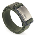 AWMN Cintura da uomo casual in nylon con fibbia magnetica in metallo, lunghezza:, 125cm
