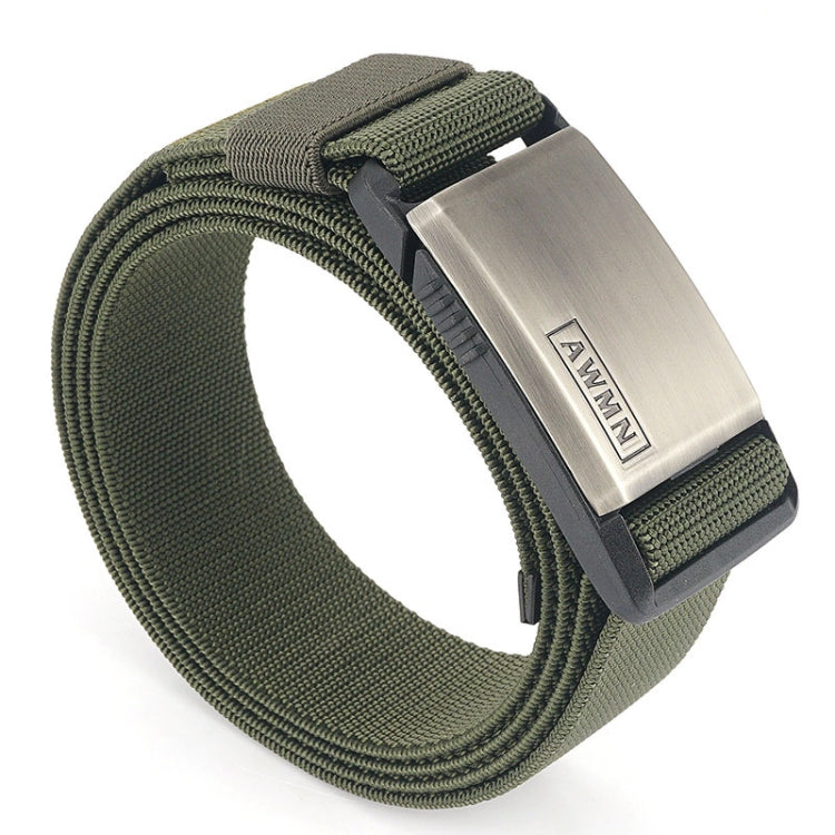 AWMN Cintura da uomo casual in nylon con fibbia magnetica in metallo, lunghezza:, 125cm