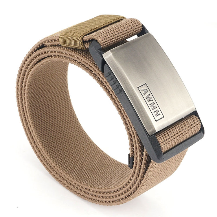 AWMN Cintura da uomo casual in nylon con fibbia magnetica in metallo, lunghezza:, 125cm