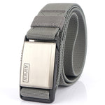 AWMN Cintura da uomo casual in nylon con fibbia magnetica in metallo, lunghezza:, 125cm