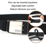 AWMN Cintura da uomo casual in nylon con fibbia magnetica in metallo, lunghezza:, 125cm
