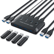 T29 USB3.0 Automatico 4 In 4 Out Switcher HUB Condivisione Stampante