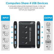 T29 USB3.0 Automatico 4 In 4 Out Switcher HUB Condivisione Stampante