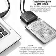 Cavo SATA a USB 3.0 Easy Drive Cavo adattatore per disco rigido esterno da 2,5 / 3,5 pollici