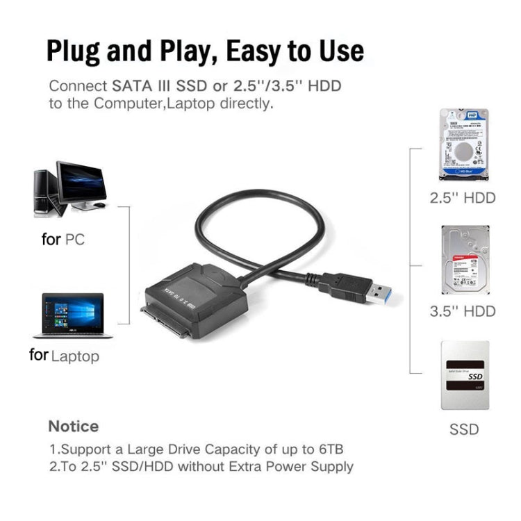 Cavo SATA a USB 3.0 Easy Drive Cavo adattatore per disco rigido esterno da 2,5 / 3,5 pollici