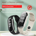 Braccialetto repellente per zanzare ad ultrasuoni M21 con contapassi e funzione orologio e temperatura, M21 (Black), M21 (White)