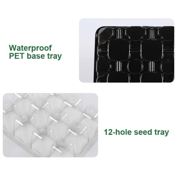 5 set di vassoi per semi di piante, vassoio per piantine con luce crescente, Black, Green