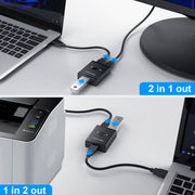 T25 2 in 1 USB3.0 Bidirezionale Switch Printer Sharer Splitter