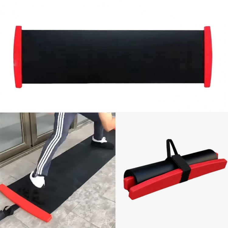 Tappetino per pattinaggio di velocità da 2 m Allenamento per l'equilibrio Fitness indoor Allenamento per le gambe Short Track Esercizio Tappetino scorrevole, 2m Red Black