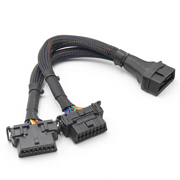 2 in 1 16PIN Cavo di prolunga per gomito OBD per auto Cavo convertito, 2 In 1 16PIN