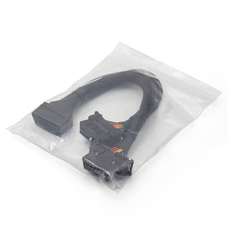 2 in 1 16PIN Cavo di prolunga per gomito OBD per auto Cavo convertito, 2 In 1 16PIN