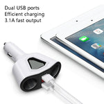 3.1A Dual USB Digital Display Registratore di guida multifunzione Caricabatterie universale per autoveicoli