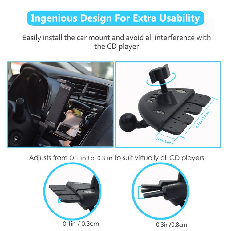 Staffa universale per tablet per telefono cellulare con porta CD per automobili, specifica:, Used Within 12 inch Yellow, Used Within 12 inch Gray, Used Within 15 inch