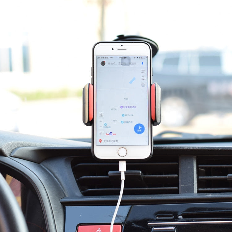 Staffa per clip per cellulare per auto per parabrezza con tubo flessibile lungo a ventosa da 2 pezzi