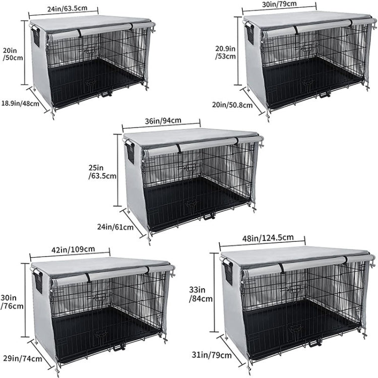 Copertura per gabbia per animali domestici in tessuto Oxford Copertura per protezione solare antipioggia antipolvere per mobili da esterno, 63.5x48x50cm, 79x50.8x53cm, 94x61x63.5cm, 109x74x76cm, 124.5x79x84cm