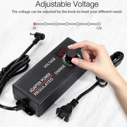 HuaZhenYuan 3-12V5A Regolazione della velocità ad alta potenza e adattatore di alimentazione con regolazione della tensione con monitor, US Plug, EU Plug, UK Plug, AU Plug