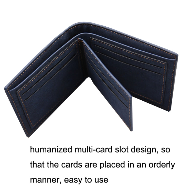 MenBense Frosted PU Short Large Capacity Fashion Retro Portafoglio da uomo a tre pieghe, Black, Navy, Dark Brown, Light-Light