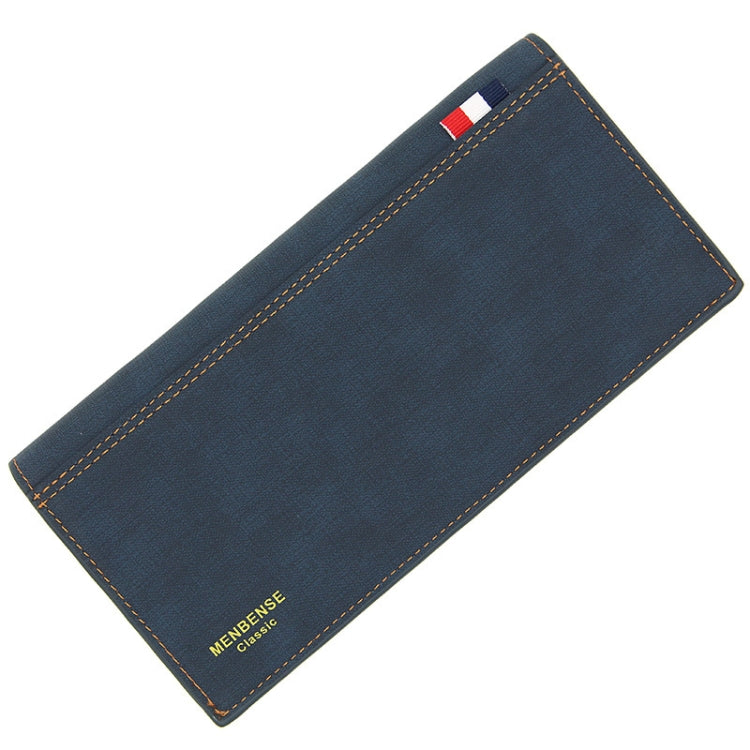 MenBense Portafoglio uomo opaco Portafoglio uomo lungo moda grande capacità, Navy Blue, Black, Dark Brown, Light Brown