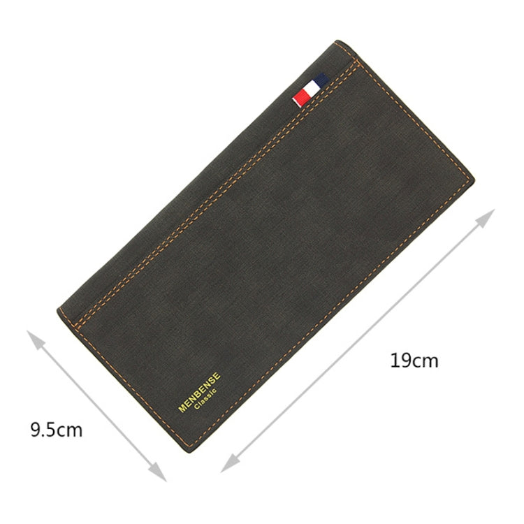 MenBense Portafoglio uomo opaco Portafoglio uomo lungo moda grande capacità, Navy Blue, Black, Dark Brown, Light Brown