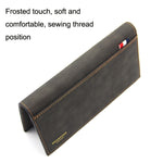 MenBense Portafoglio uomo opaco Portafoglio uomo lungo moda grande capacità, Navy Blue, Black, Dark Brown, Light Brown