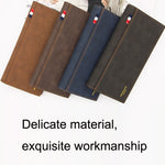 MenBense Portafoglio uomo opaco Portafoglio uomo lungo moda grande capacità, Navy Blue, Black, Dark Brown, Light Brown