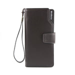 Menbense Fashion Business Simple Handbag PU Portafoglio uomo di grande capacità, Black, Dark Brown