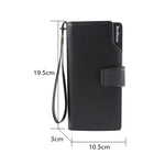 Menbense Fashion Business Simple Handbag PU Portafoglio uomo di grande capacità, Black, Dark Brown