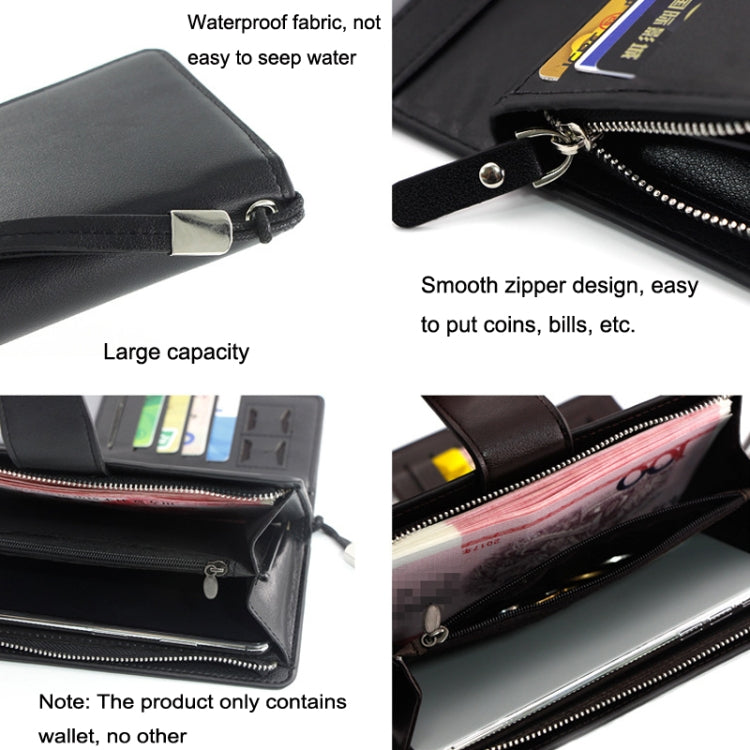 Menbense Fashion Business Simple Handbag PU Portafoglio uomo di grande capacità, Black, Dark Brown