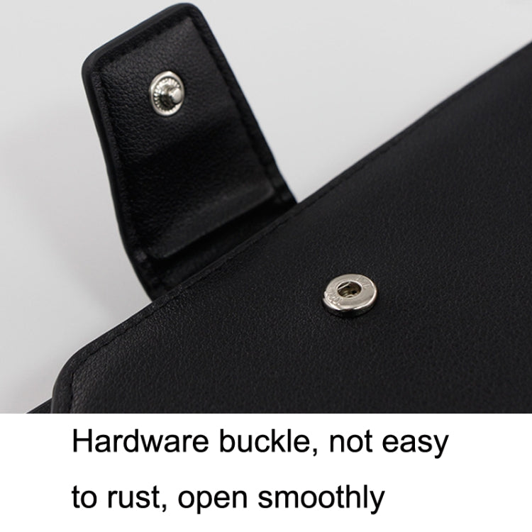 Menbense Fashion Business Simple Handbag PU Portafoglio uomo di grande capacità, Black, Dark Brown
