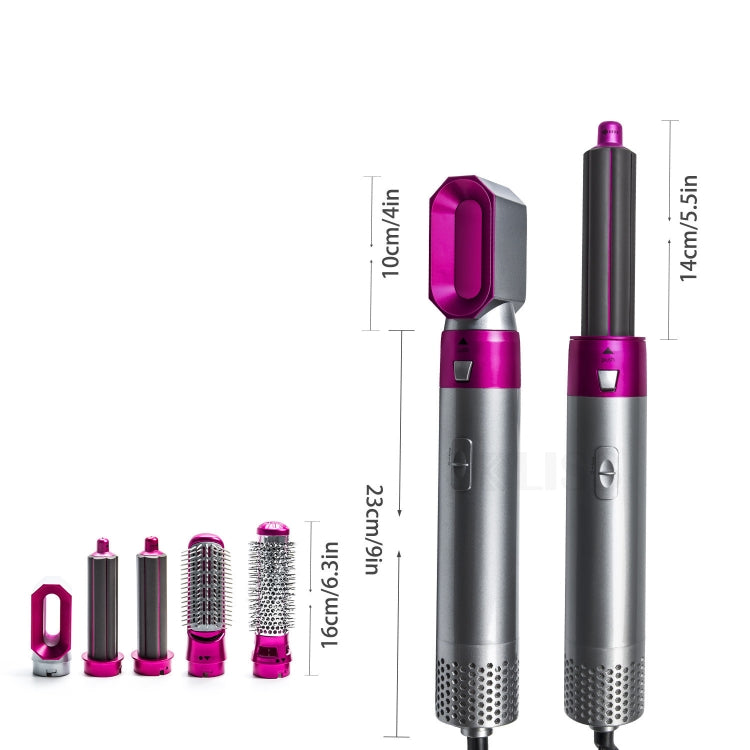 Pettine ad aria calda 5 in 1 Raddrizzamento automatico Asciugacapelli a doppio uso, Silver+Rose Red(EU Plug), Silver+Rose Red(US Plug), Silver+Rose Red(UK Plug), Silver+Rose Red(AU Plug), Black(EU Plug), Black(US Plug), Black(UK Plug), Black(AU Plug)