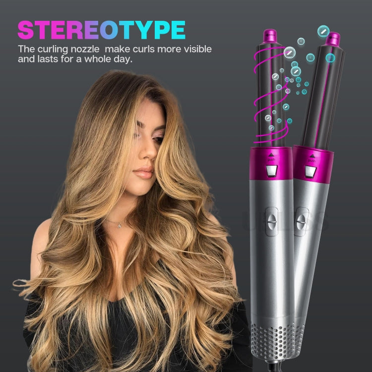 Pettine ad aria calda 5 in 1 Raddrizzamento automatico Asciugacapelli a doppio uso, Silver+Rose Red(EU Plug), Silver+Rose Red(US Plug), Silver+Rose Red(UK Plug), Silver+Rose Red(AU Plug), Black(EU Plug), Black(US Plug), Black(UK Plug), Black(AU Plug)