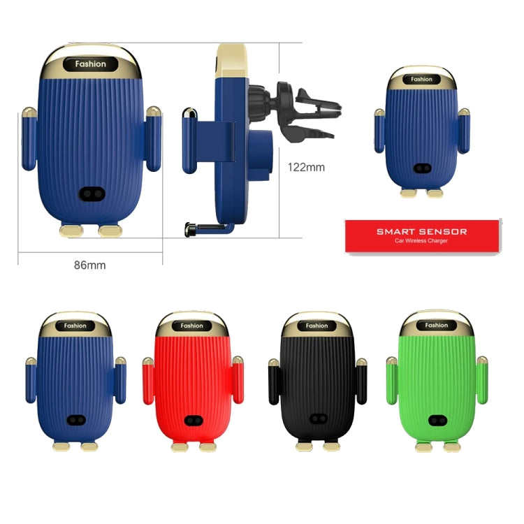 Supporto per telefono per caricabatterie wireless per auto S18 15W, Black, Red, Blue, Green, Black With Suction Cup Bracket, Red  With Suction Cup Bracket, Blue  With Suction Cup Bracket, Green  With Suction Cup Bracket