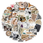 2 set di 50 pezzi di adesivi letterari retrò Era inglese decorazione fai da te adesivi Old Time, Literary Retro Sticker