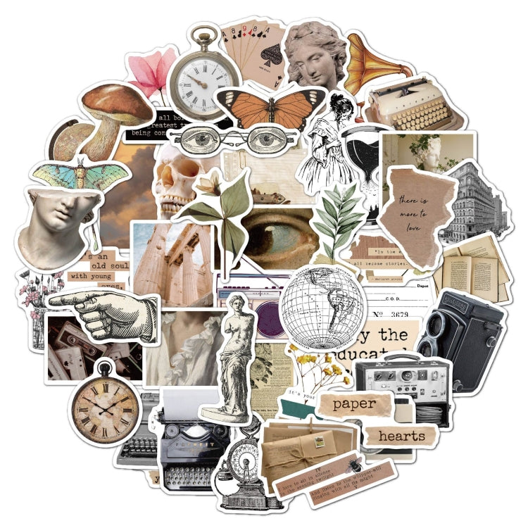 2 set di 50 pezzi di adesivi letterari retrò Era inglese decorazione fai da te adesivi Old Time, Literary Retro Sticker