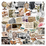 2 set di 50 pezzi di adesivi letterari retrò Era inglese decorazione fai da te adesivi Old Time, Literary Retro Sticker