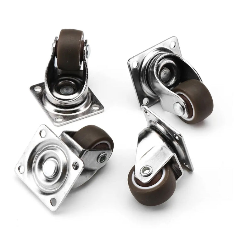4 PCS Stendibiancheria da tavolo pieghevole Ruota in TPE ad asse singolo mobile a fondo piatto, 1 inch, 1.25 inch, 1.5 inch, 2 inch