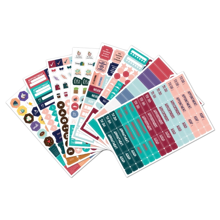 2 Set Planner Sticker Business Fitness Day Theme Planning Sticker, Planner Sticker
