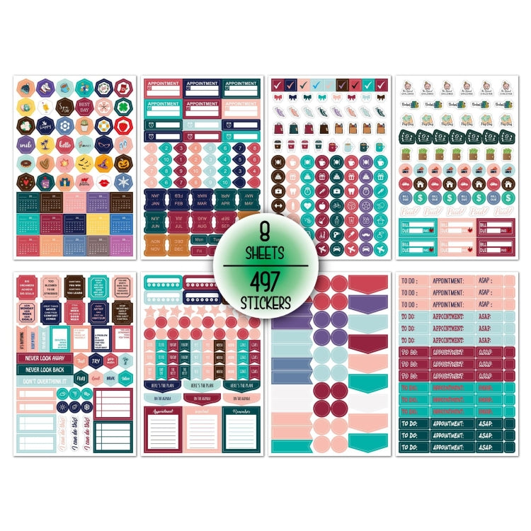 2 Set Planner Sticker Business Fitness Day Theme Planning Sticker, Planner Sticker