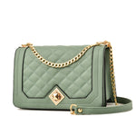 6382 Borsa con catena a rombo diagonale monospalla, 6382 (White), 6382 (Khaki), 6382 (Light Grey), 6382 (Black), 6382 (Light Green), 6382 (Pink), 6382 (Dark Red)