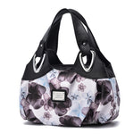 722 Borsa da donna in morbida pelle, Green handle Lily, Green Handle Rose, White Handle Green Flower, White Handle Red Flower, White Handle Purple Flower, Black Handle Green Flower, Black Handle Red Flower, Black Handle Purple Flower                   ...