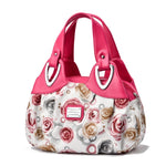 722 Borsa da donna in morbida pelle, Green handle Lily, Green Handle Rose, White Handle Green Flower, White Handle Red Flower, White Handle Purple Flower, Black Handle Green Flower, Black Handle Red Flower, Black Handle Purple Flower                   ...