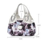 722 Borsa da donna in morbida pelle, Green handle Lily, Green Handle Rose, White Handle Green Flower, White Handle Red Flower, White Handle Purple Flower, Black Handle Green Flower, Black Handle Red Flower, Black Handle Purple Flower                   ...
